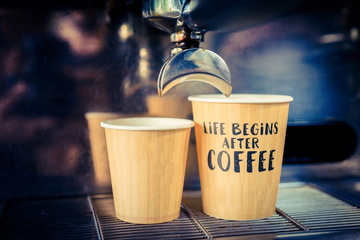 Copostable Coffee cups with slogan